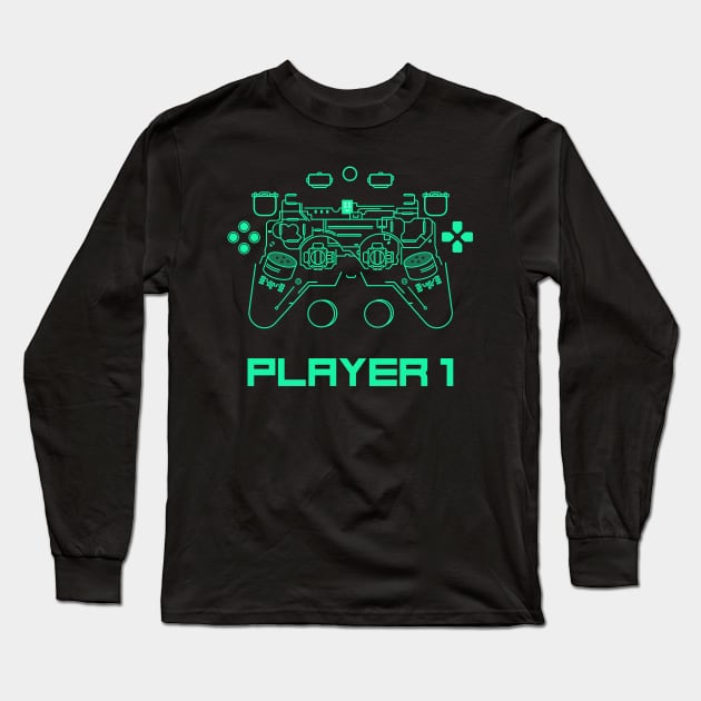 Player 1 Long Sleeve T-Shirt by xdjh47